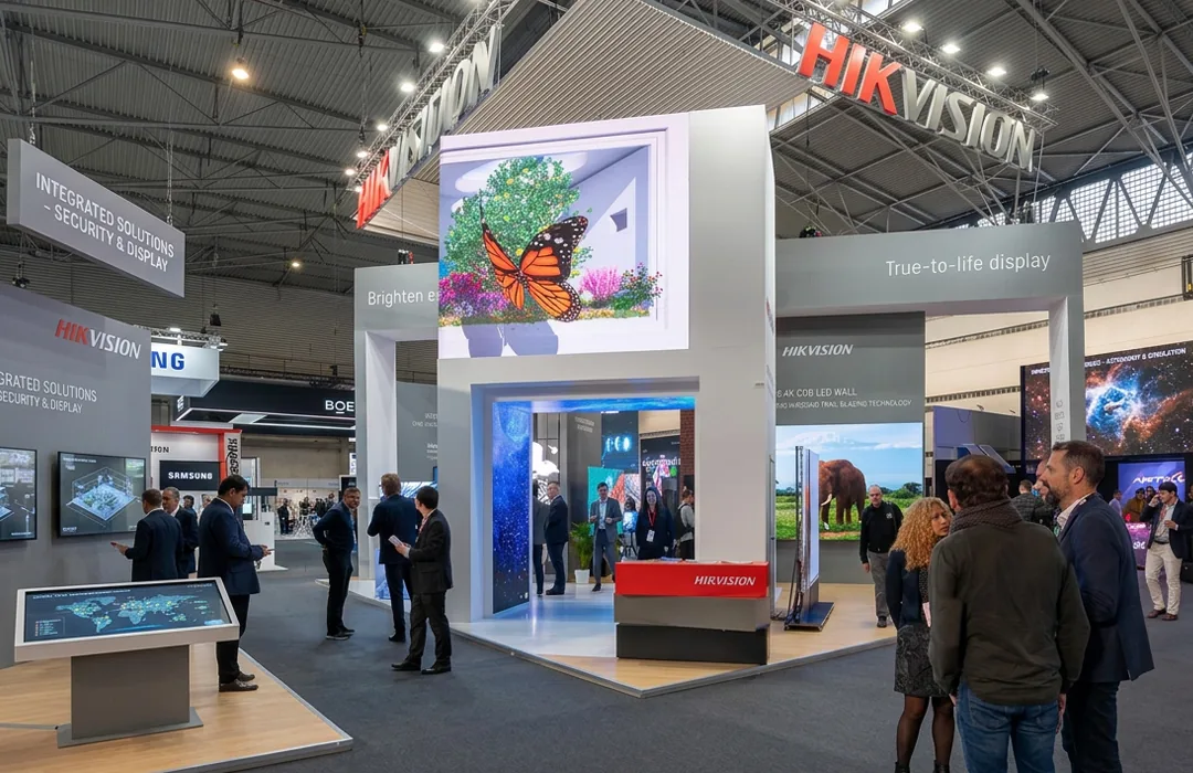 Hikvision Integrated Display Stand designed and delivered by Going Highway Entertainers